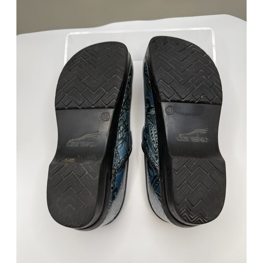 Dansko Professional Floral Patent Clogs Denim Print Size 40 US 9-9.5 - Picture 8 of 8